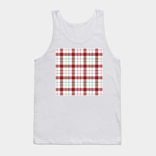 Christmas red and green plaid pattern Tank Top
